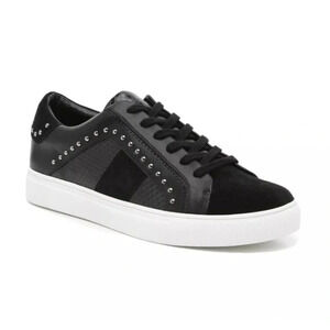 Steve Madden Zacy Sneaker Black with Silver Studs Women's Size 7.5